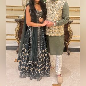 Elegant Black and Gold Embellished Lehenga